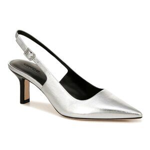 Vince Pandora Pointed Toe Slingback Pump in Silver Size 7.5